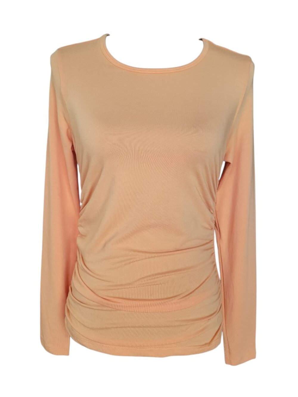 Anatomie Milly Ruched Long Sleeve Top in Tangerine Orange Women's Size S - Picture 2 of 8